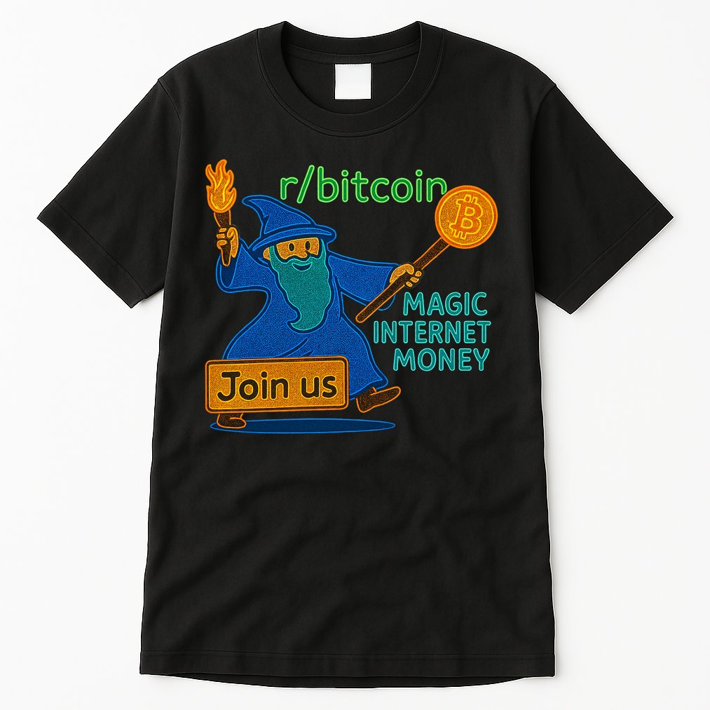 Bitcoin Wizard Magic Internet Money Tall T-Shirt