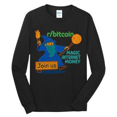 Bitcoin Wizard Magic Internet Money Tall Long Sleeve T-Shirt