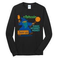 Bitcoin Wizard Magic Internet Money Tall Long Sleeve T-Shirt