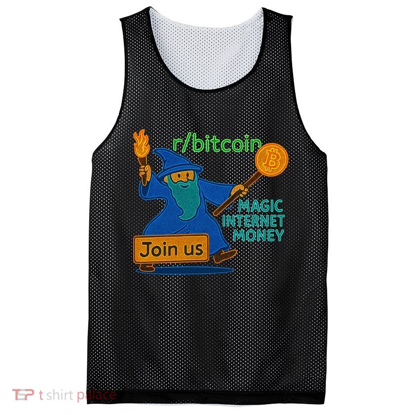 Bitcoin Wizard Magic Internet Money Mesh Reversible Basketball Jersey Tank