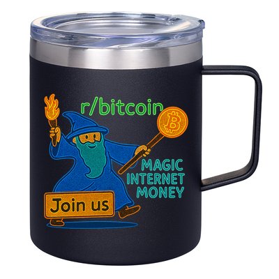 Bitcoin Wizard Magic Internet Money 12oz Stainless Steel Coffee Mug