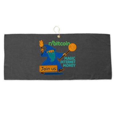 Bitcoin Wizard Magic Internet Money Large Microfiber Waffle Golf Towel