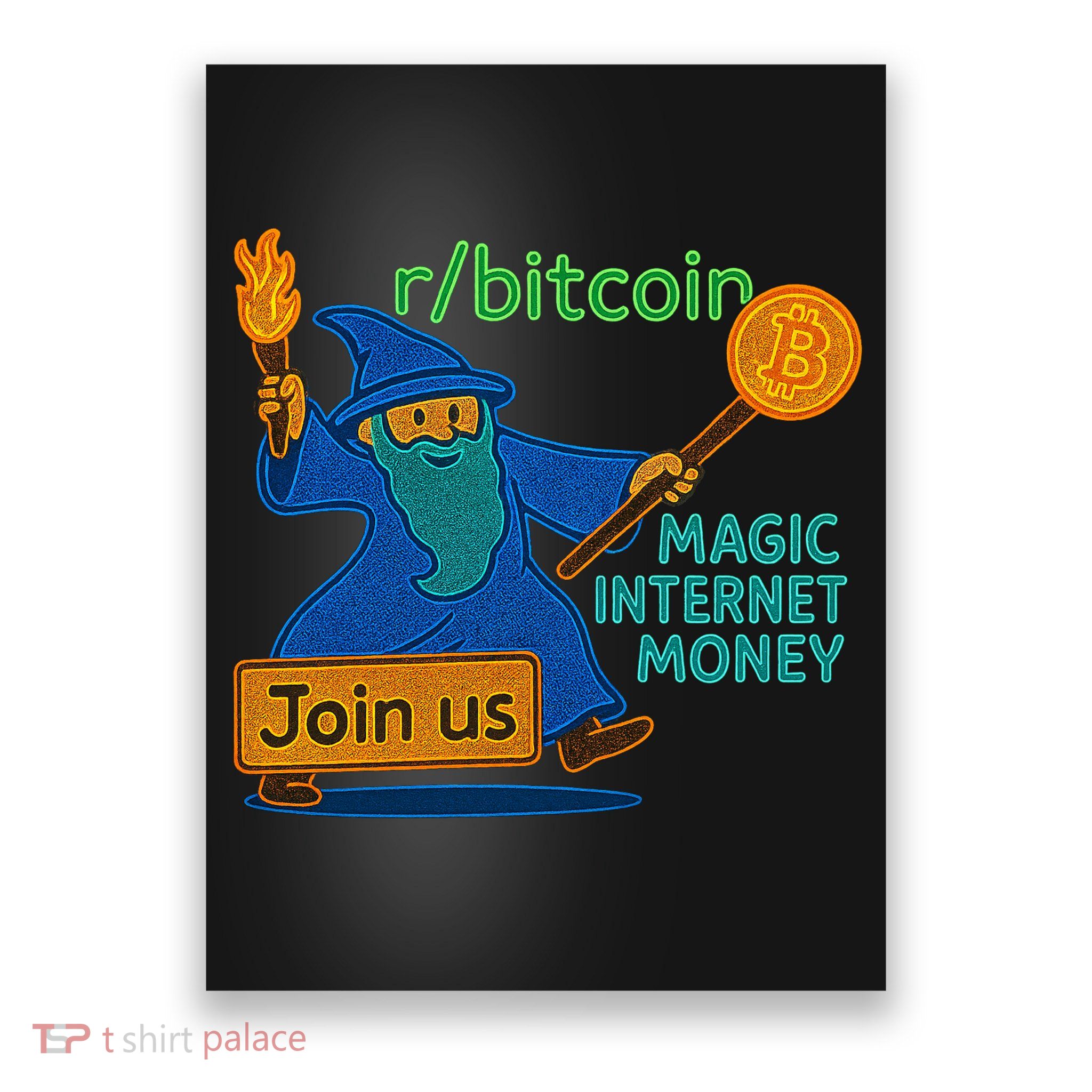 Bitcoin Wizard Magic Internet Money Poster