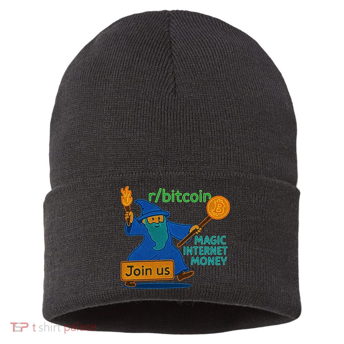 Bitcoin Wizard Magic Internet Money Sustainable Knit Beanie