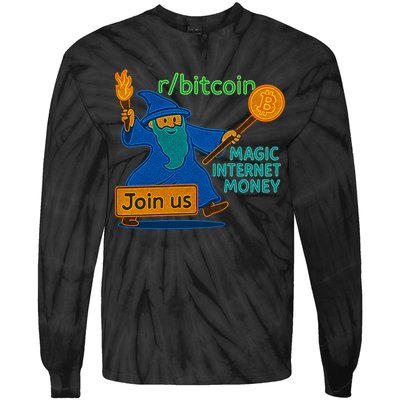 Bitcoin Wizard Magic Internet Money Tie-Dye Long Sleeve Shirt