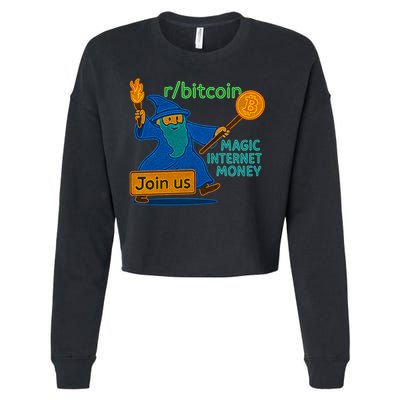 Bitcoin Wizard Magic Internet Money Cropped Pullover Crew