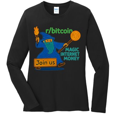 Bitcoin Wizard Magic Internet Money Ladies Long Sleeve Shirt