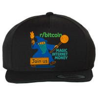 Bitcoin Wizard Magic Internet Money Wool Snapback Cap