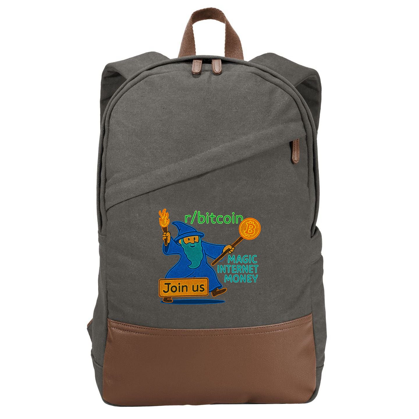 Bitcoin Wizard Magic Internet Money Cotton Canvas Backpack