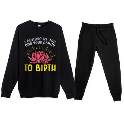 Birth Worker, Midwife, Doula, Childbirth Educator Premium Crewneck Sweatsuit Set