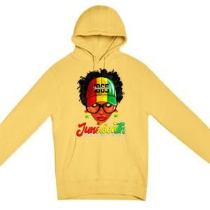 Black Women Messy Bun Juneteenth Remembering My Ancestors Premium Pullover Hoodie