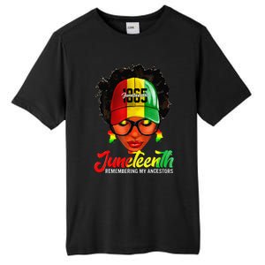 Black Women Messy Bun Juneteenth Remembering My Ancestors Tall Fusion ChromaSoft Performance T-Shirt