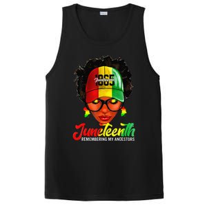 Black Women Messy Bun Juneteenth Remembering My Ancestors PosiCharge Competitor Tank