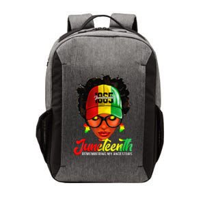 Black Women Messy Bun Juneteenth Remembering My Ancestors Vector Backpack