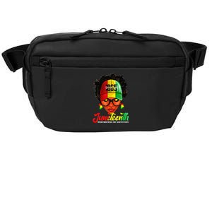 Black Women Messy Bun Juneteenth Remembering My Ancestors Crossbody Pack