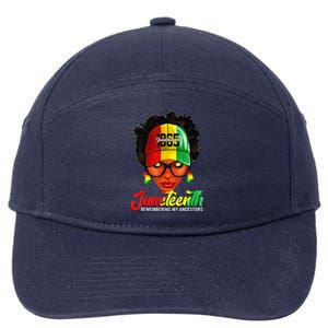 Black Women Messy Bun Juneteenth Remembering My Ancestors 7-Panel Snapback Hat