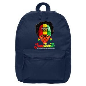 Black Women Messy Bun Juneteenth Remembering My Ancestors 16 in Basic Backpack