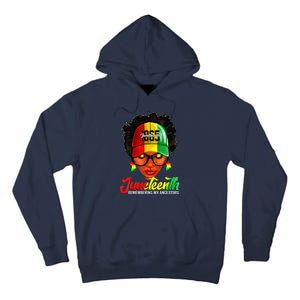 Black Women Messy Bun Juneteenth Remembering My Ancestors Tall Hoodie