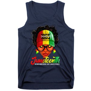 Black Women Messy Bun Juneteenth Remembering My Ancestors Tank Top