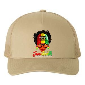 Black Women Messy Bun Juneteenth Remembering My Ancestors Yupoong Adult 5-Panel Trucker Hat