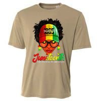 Black Women Messy Bun Juneteenth Remembering My Ancestors Cooling Performance Crew T-Shirt