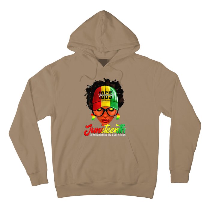 Black Women Messy Bun Juneteenth Remembering My Ancestors Hoodie