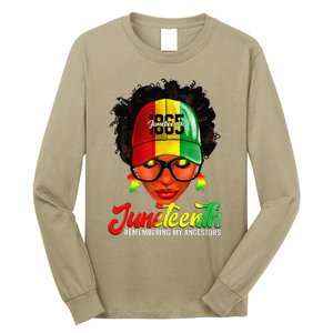 Black Women Messy Bun Juneteenth Remembering My Ancestors Long Sleeve Shirt