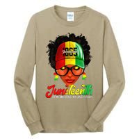 Black Women Messy Bun Juneteenth Remembering My Ancestors Tall Long Sleeve T-Shirt