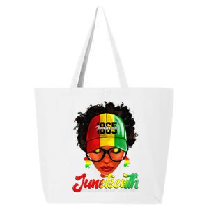 Black Women Messy Bun Juneteenth Remembering My Ancestors 25L Jumbo Tote