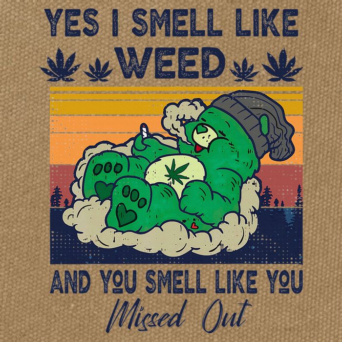 Bear Weed Marijuana 420 Smoker Yes I Smell Like Weed Cotton Canvas Backpack