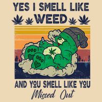 Bear Weed Marijuana 420 Smoker Yes I Smell Like Weed Drawstring Bag