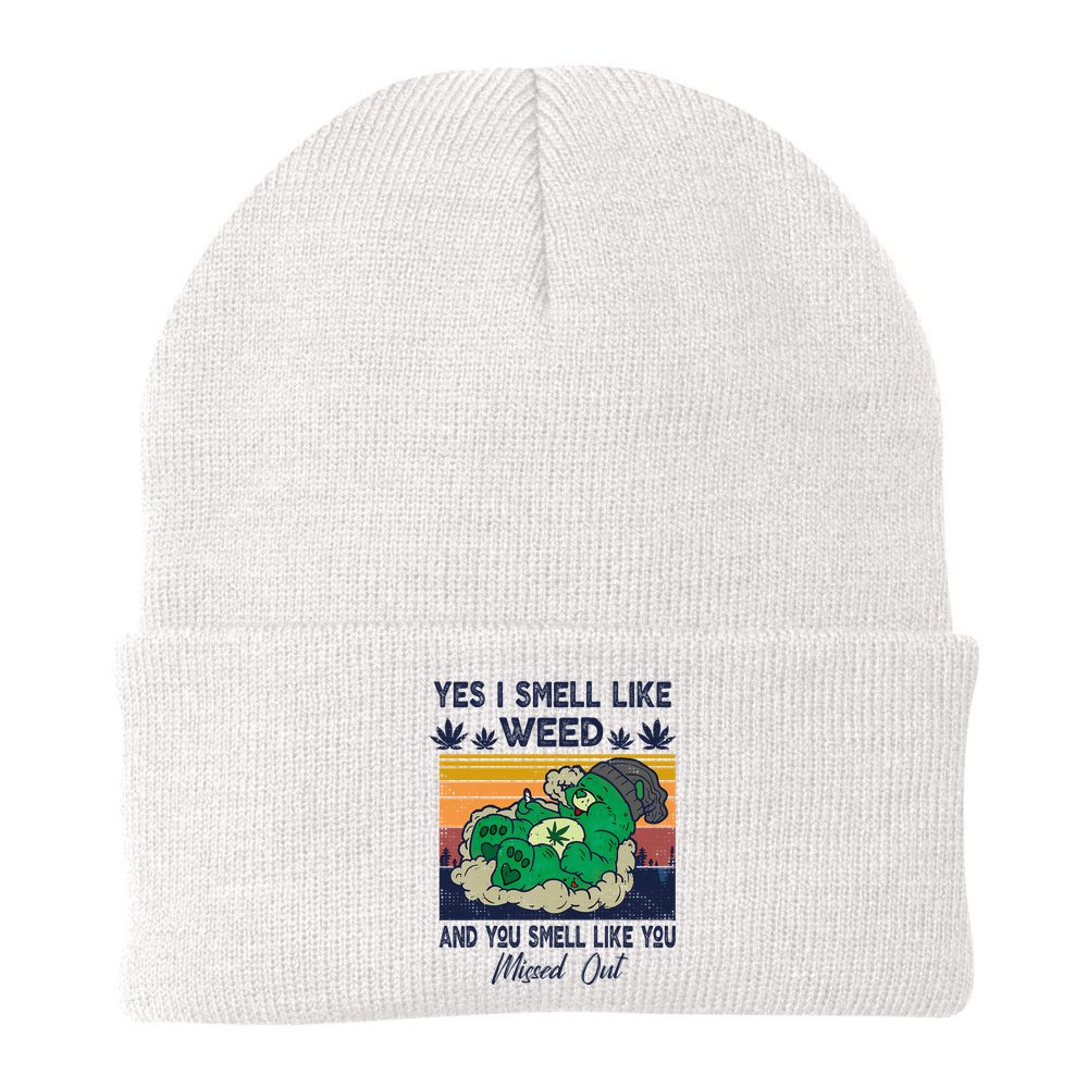 Bear Weed Marijuana 420 Smoker Yes I Smell Like Weed Beanie