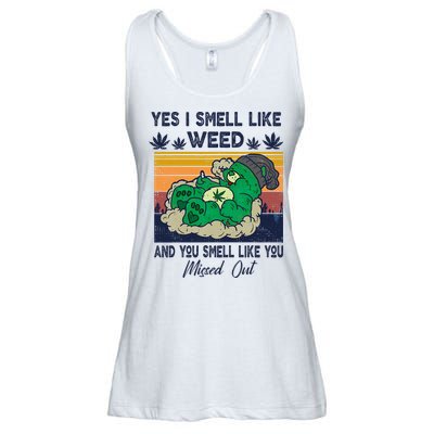 Bear Weed Marijuana 420 Smoker Yes I Smell Like Weed Ladies Essential Flowy Tank