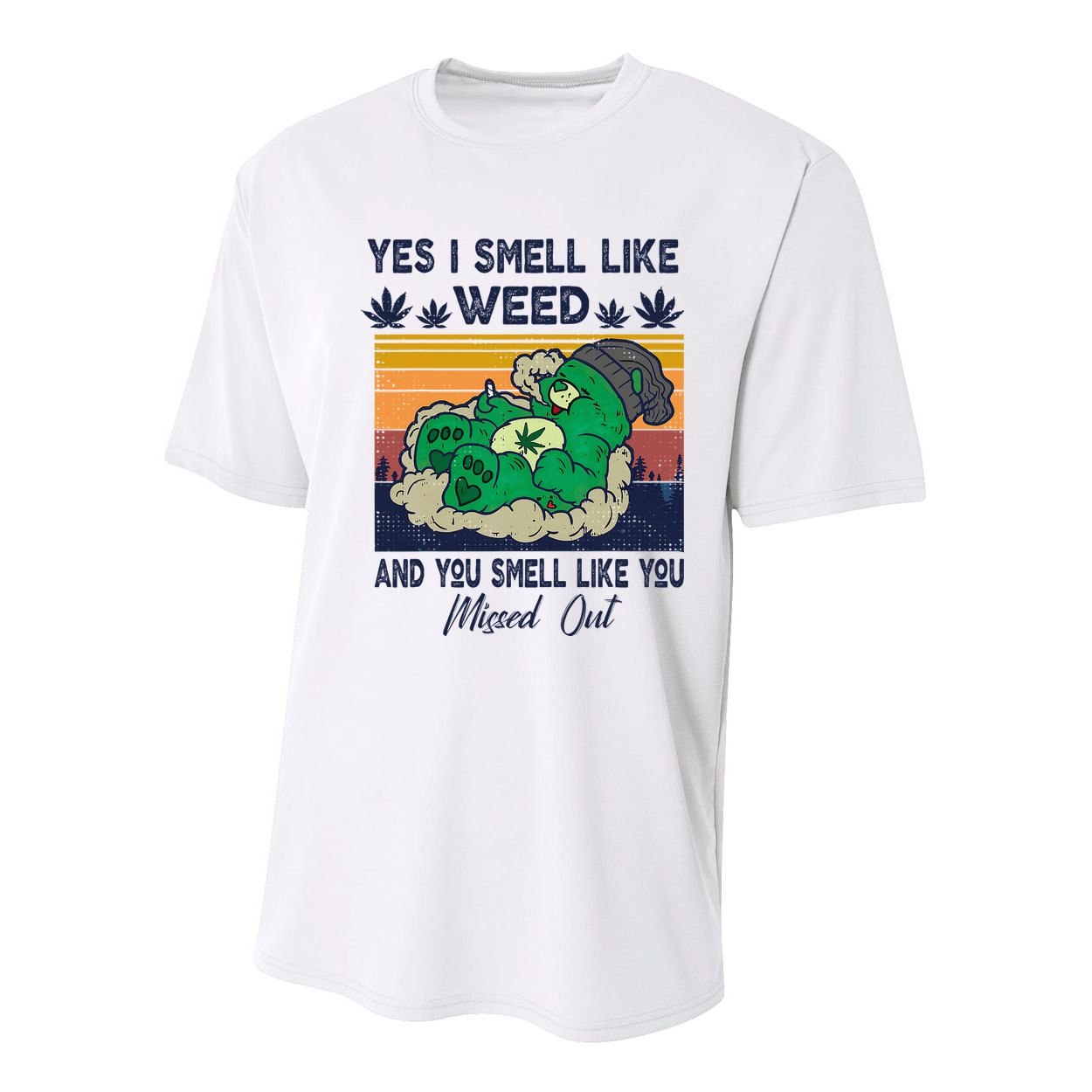 Bear Weed Marijuana 420 Smoker Yes I Smell Like Weed Youth Performance Sprint T-Shirt