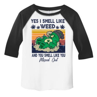 Bear Weed Marijuana 420 Smoker Yes I Smell Like Weed Toddler Fine Jersey T-Shirt