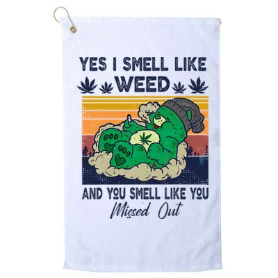 Bear Weed Marijuana 420 Smoker Yes I Smell Like Weed Golf Towel