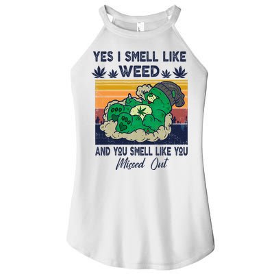 Bear Weed Marijuana 420 Smoker Yes I Smell Like Weed Women's Perfect Tri Rocker Tank