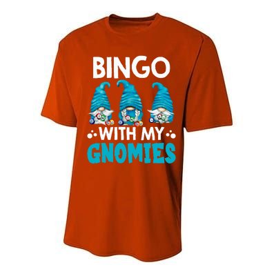 Bingo With My Gnomies Funny Bingo Gnome Performance Sprint T-Shirt