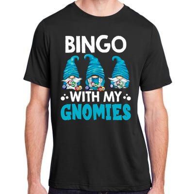 Bingo With My Gnomies Funny Bingo Gnome Adult ChromaSoft Performance T-Shirt