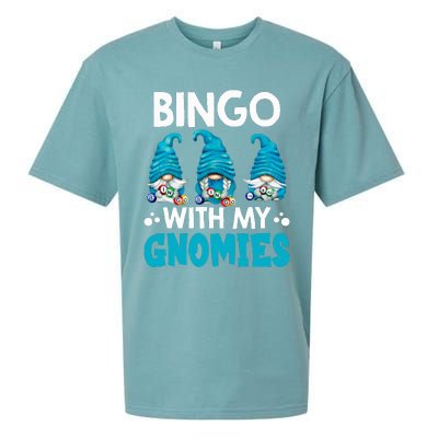 Bingo With My Gnomies Funny Bingo Gnome Sueded Cloud Jersey T-Shirt