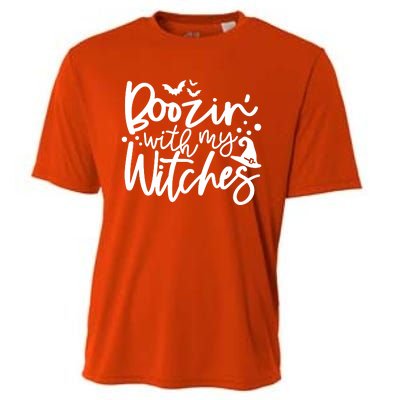 Boozin With My Witches Spooky Halloween Cooling Performance Crew T-Shirt