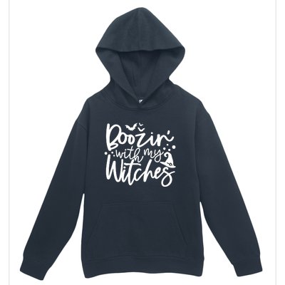 Boozin With My Witches Spooky Halloween Urban Pullover Hoodie