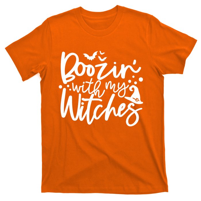 Boozin With My Witches Spooky Halloween T-Shirt