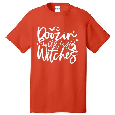 Boozin With My Witches Spooky Halloween Tall T-Shirt