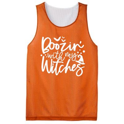 Boozin With My Witches Spooky Halloween Mesh Reversible Basketball Jersey Tank