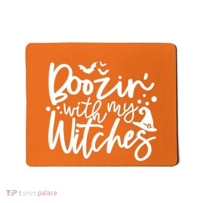 Boozin With My Witches Spooky Halloween Mousepad