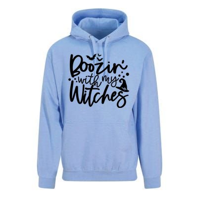 Boozin With My Witches Spooky Halloween Unisex Surf Hoodie