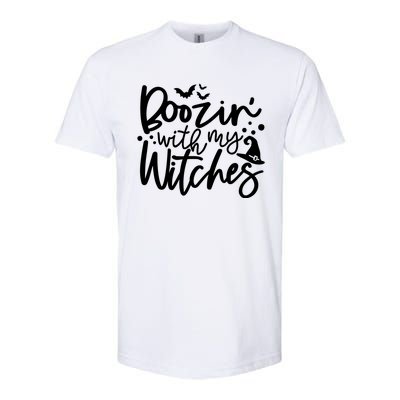 Boozin With My Witches Spooky Halloween Softstyle CVC T-Shirt