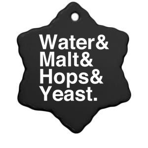 Beer Water Malt Hops Yeast Beer Great Gift Ceramic Star Ornament