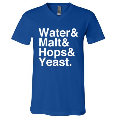 Beer Water Malt Hops Yeast Beer Great Gift V-Neck T-Shirt